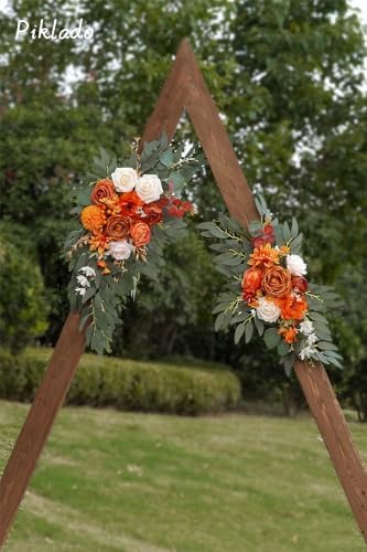 Faux Flower Swag Set of 2 for Wedding Welcome Signs Floral Swag Reception Ceremony Decor Orange - Image 6