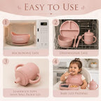 Ullabelle 7 piece baby feeding feeding set with suction toddler plate, silicone suction bowl with lid, and 2 spoons - Image 5