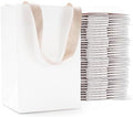 40Pcs 5.25"x3.75"x8" Kraft Paper Bags with Ribbon Handles - Bulk White Paper Gift Bags for Wedding, Party, Retail by YACEYACE