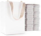 40Pcs 5.25"x3.75"x8" Kraft Paper Bags with Ribbon Handles - Bulk White Paper Gift Bags for Wedding, Party, Retail by YACEYACE