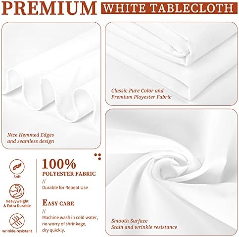 Showgeous 60x126 Inch White Rectangle Tablecloth 10 Pack Fit 7FT Table - Image 4