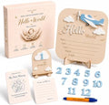Baby Announcement Sign – Monthly Milestone Signs - Gift Registry By Name, 3D Wooden Baby Welcome Sign with Dreamy Sky Adventure Details, Monthly Keepsake Numbers, Baby Room Décor, Forever Keepsake by Unknown