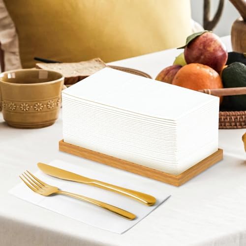 KAMMAK White Dinner Napkins Disposable Cloth Like Paper Napkins Folded with Pocket 100 Pack Guest Hand Towels for Party Decoration, Wedding Reception, Bathroom, Kitchen (16.5 x 16.5 inch) - Image 4