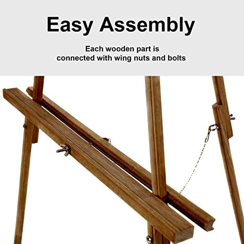 Falling in Art 65" A-Frame Wooden Tripod Easel Stand (Brown) - Image 3