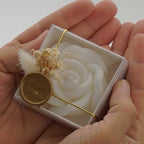 White Rose Shaped Scented Soy Wax Candle Favors (12 Pieces) with Seal Wax and Dried Flowers – Vanilla Scented, Wax Stamp for Bridal and Baby Showers, Birthday Parties, Wedding Decorations - Image 4