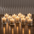 Housecret 120 Pack Warm White Unscented Clear Glass Filled Votive Candles. Hand Poured Wax Candle Ideal Gifts for Aromatherapy Spa Weddings Birthdays Holidays Party - Image 2