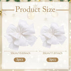 6 Pcs White Giant Paper Flower 28'' 24'' Large Tissue Paper Flower for Wall White Floral Decor Large Hanging Tissue Pom Poms for Wall Wedding Bridal Baby Shower Tea Party Nursery - Image 4