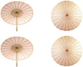 Koyal Wholesale 32" Peach Paper Parasol Umbrella 4 Pack, Large Paper Umbrella Bulk, Paper Parasol Wedding Umbrellas, Peach Parasol Umbrella Bridal Party Decor Photo Props, Sun Parasols for Shade by KoyalWholesale