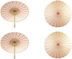 Koyal Wholesale 32" Peach Paper Parasol Umbrella 4 Pack, Large Paper Umbrella Bulk, Paper Parasol Wedding Umbrellas, Peach Parasol Umbrella Bridal Party Decor Photo Props, Sun Parasols for Shade by KoyalWholesale