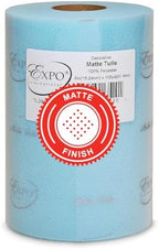 Expo International Decorative Matte Tulle Spool of 6 inch X 100 yards | Light Blue by ExpoInternational