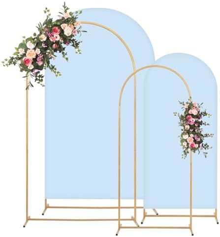 Toolterritary Metal Arch Backdrop Stand and Cover Set, 8FT, 6.6FT Party Backdrop, Easy to Assemble, Backdrop Stand for Parties, Birthday, Baby Shower by Unknown