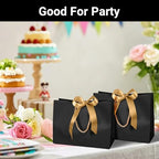 EUSOAR Thank You Gift Bags with Ribbons, 50pcs 12.5"x4.5"x11" Black Kraft Gift Paper Bags with Bow Ribbon Handle, Shopping Party Favor Gift Treat Bags Bulk for Wedding Baby Shower Guests Bridal - Image 6