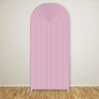 2D Printed Ripples Party Arch Covers Arched Backdrop Cover Stretchy Cover for Party Decoration Round Top Frame Spandex Cover (Pink449,8x4.6ft) - Image 3