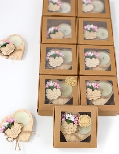 50 Piece Wooden Candle Holders, Baby Shower Favors for Guests, Baptism Candle Favors,Baby Shower Return Gifts for Guests .(Pink) - Image 4