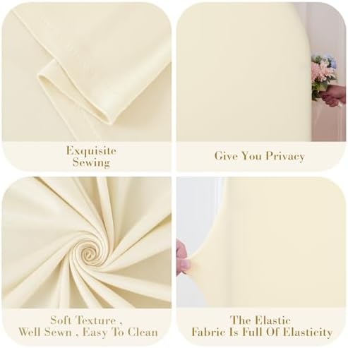 Beige Arch Cover Set of 2-7.2 and 6ft Beige Arch Backdrop Cover Spandex Wedding Arch Stand Cover for Bridal Shower Birthday Party Baby Shower Banquet Photo Arches Background Decorations - Image 5
