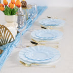 72 Pack Blue Plastic Plates, 7" Disposable Wave Edge Dessert Plates - Image 6