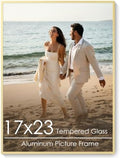 17x23 Metal Picture Frame, Aluminum Poster Frame with Real Glass, Gold by FLYJOE