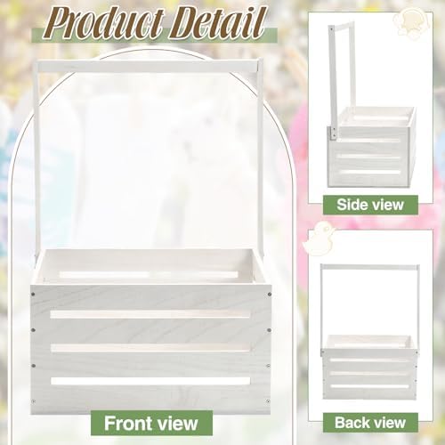 Suzile Baby Shower Crate Wooden Closet Baby Basket Gift,White - Image 2