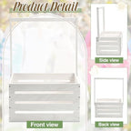 Barydat Wooden Baby Shower Crate Basket with Handle, White - Image 4