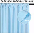 Baby Blue/Light Blue Backdrop Curtains 10ftx10ft Polyester Photo Drapes - Image 5