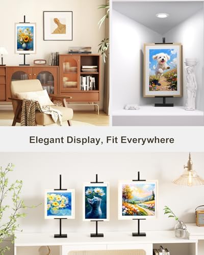 Adjustable Tabletop Easel Stand, Picture Easels for Display Up to 29" H, Metal Picture Frame Holder Stand Table for Art, Photo (Black) - Image 6