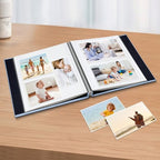 Large Photo Album Scrapbook, Holds 4x6, 8x10 Pictures, Self-Adhesive Pages for Baby, Wedding, Travel & Family Memories, Includes Metallic Pen & Scraper, Light Blue DIY Memory Book for Gifts - Image 2