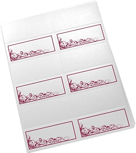 Scribble Vintage Swirl Printable Place Cards, Burgundy, Set of 150 (25 Shee - Image 3