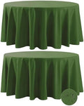 Fokitut 2 Pack Waterproof Round Tablecloth, 120 Inch, Stain Resistant and Wrinkle Polyester Table Cloth, Fabric Table Cover for Kitchen Dining, Wedding, Party, Holiday Dinner-Willow by BalsaCircle