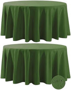 Fokitut 2 Pack Waterproof Round Tablecloth, 120 Inch, Stain Resistant and Wrinkle Polyester Table Cloth, Fabric Table Cover for Kitchen Dining, Wedding, Party, Holiday Dinner-Willow by BalsaCircle