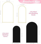 Wokceer Wedding Arch Backdrop Stand and Cover Set of 2,Arch and Black Cover - Image 2