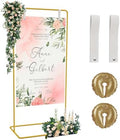 GOJAWAY 68" Honey Yellow Welcome Wedding Sign Stand, 2 Water Bags & Straps by GOJAWAY