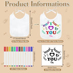 Panitay 100 Pcs DIY Baby Bibs Decorating Kit 50 White Bibs 25 Stencils 24 Markers 1 Baby Shower Game Sign - Image 5