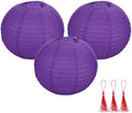 uxcell 3Pcs Dark Purple Round Paper Lanterns 16" Chinese Paper Lantern by uxcell