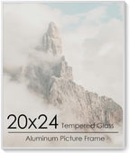 20x24 Metal Picture Frame, Aluminum Poster Frame with Real Glass, Silver by FLYJOE