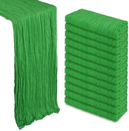 12 Pack 35 x 120 Inch Green Table Runner Cheesecloth by Heneger