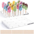 Geetery Cakesicle Stand Display Acrylic Cake Pop Stand Reusable Cake Pop Holder Clear Lollipop Holder and 100 Pcs Wood Ice Cream Sticks for Birthday Wedding Baby Shower Parties Dessert Table by Geetery