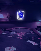 Blue Poker Neon Led Signs for Man Cave, Ace & King Playing Card Neon Signs for Wall Decor Men, Neon Bar signs, 10-level Dimmable - Image 2