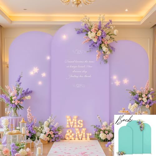 Purple Blue Arch Backdrop Covers 6.6FT 7.2FT 8FT Baby Shower Wedding Photo Bridal Shower Birthday Party Arch Covers Stretchy Backdrop Set of 3 Spandex - Image 5