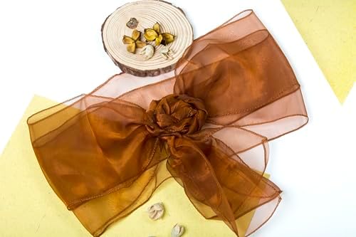 MDS Pack of 75 Organza Chair Sashes for Wedding & Event Décor – Bronze - Image 5