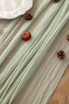 6Pcs Sage Green Cheesecloth Table Runner 120 Inches for Party Home Decor - Image 2