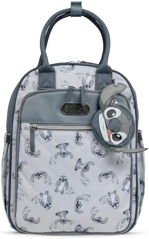 Disney Diaper Bag Backpack with Changing Pad Stich – 16” Nylon Baby Bag for Parents, Insulated Bottle Holders, Multiple Storage Pockets - Image 2