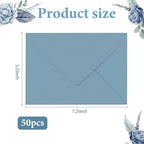 50Pcs 5x7 Inch Invitation Envelopes Set,150GSM Dusty Blue V-Flap Greeting Card Envelopes, Gift Card Sleeves for Mailing Wedding Baby Shower Birthday (Pack of 2) - Image 2
