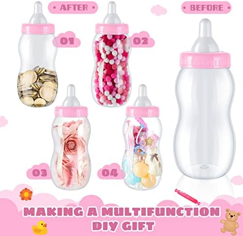Tessco for you 2 Pcs 15in Jumbo Baby Bottle Bank Baby Shower, Pink - Image 6