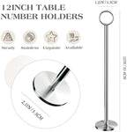 Urban Deco 12PK Table Number Holders Place Card Holders 12 Inch Table Card Holders Steel Card Holders for Photos, Food Signs, Memo Notes, Weddings, Restaurants, Birthdays (Silver) - Image 2