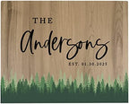 Andaz Press Large Wooden Welcome Sign for Wedding, Rustic Welcome Sign 16" x 20" Custom Last Name Forest Woodland Wedding Signage English Oak MDF Wood Finish Wedding Reception Indoor Outdoor Signs by AndazPress
