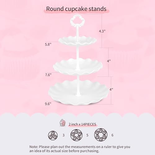 Pack of 11 NWK Cake Stand Set of Cupcake Stand, Tray & Table Cloth (White) - Image 2