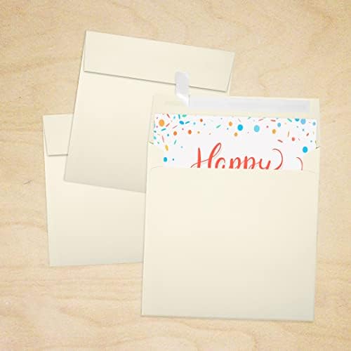 LUXPaper Square Invitation Envelopes | Peel & Press | 6 1/4" x 6 1/4" | Natural | 70lb. Text | 250 Qty - Image 7