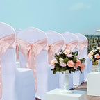 Babenest 50pcs Satin Chair Sashes Ties for Party Wedding, Champagne - Image 2
