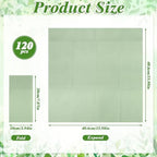 120 Pcs Sage Green Linen-Feel Paper Napkins with Built-in Flatware Pocket - Image 2