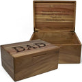 Dad Box with Kids Names, Custom Keepsake Box for Memories, Acacia Wood by TopObsession